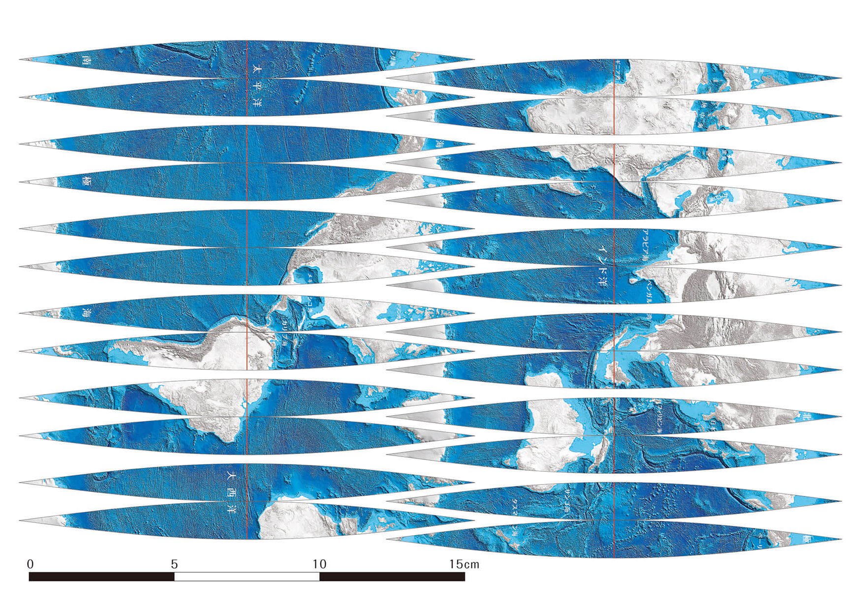 海の地球儀 展開図100mm用 日本語版